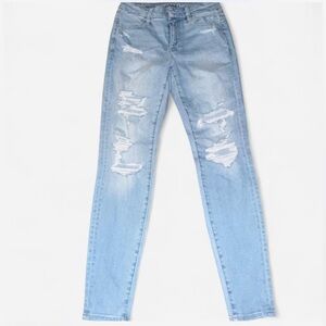 American Eagle Outfitters Light Blue Ripped Skinny Jeans